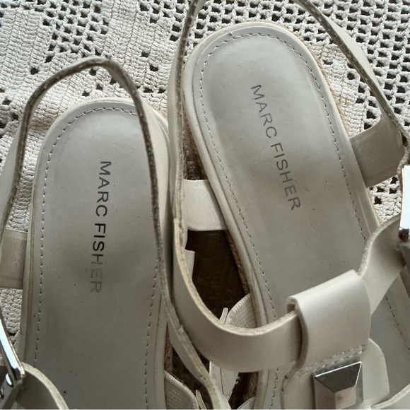 Marc Fisher White Espadrille Platform Sandals – Coastal Chic / Summer size 9 - Picture 2 of 8